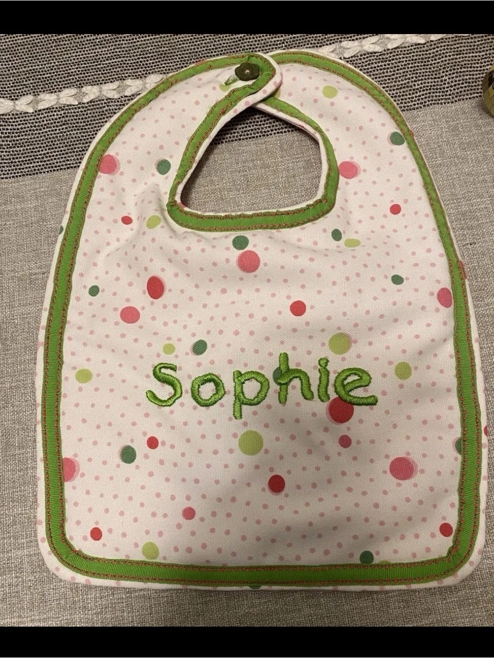 New Baby Girl Handmade Sophie Small Diaper Bag Bib Burp Cloth All Hand Sewn